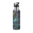 Stainless Steel Water Bottle Dinosaur Grunge Design for Boys with Straw Lid Vacuum Insulated Keeps Hot and Cold Leak Proof Flask Jug for Gym Travel Sports Cycling Outdoor 20 OZ