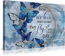 Blue Butterfly Wall Art Butterfly Decor for Bathroom Blue Wall Art for Office Butterfly Room Decorations Art Paintings Blue Butterfly Picture Decor for the Home Framed Wall Art 12"X18"