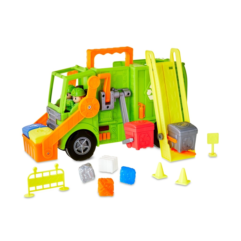 Kid Connection Recycling Truck Play Set - 16 Pieces with Lights