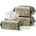 Bc Babycare Baby Wipes, Extra-Thick, Unscented, 3 Pack, 240 Count Total, Flip-Top Container, All Skin Type