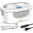 Electric Lunch Box Food Heater - 2 in 1 Portable Food Warmer Leakproof Heated Lunch Box for Adults, 12V/110V Heating Microwave for Car/Home with 1.5L Removable Stainless Steel Container