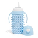 Tabor Place Glass Sippy Cup for Toddlers/The Spikey Bear / 8Oz / Strong Glass/Protectitive Silicone Sleeve/Leakproof Straw (Large)