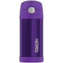 THERMOS FUNTAINER 12 Ounce Stainless Steel Vacuum Insulated Kids Straw Bottle, Violet