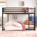 DHP Miles Low Bunk Bed for Kids, Full over Full, Black