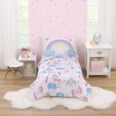 Parent'S Choice Unicorn Party 3-Pc Toddler Bed Set, Pink, Comforter, Sheet, Pillowcase