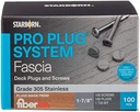 Pro Plug System for Fascia Plug & Screw Kit - Fiberon Tuscan Villa Fascia Plugs & Stainless Steel Screws- 9 X 1-7/8" T-20 Star Dr- 100 Pieces