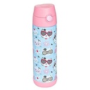 Snug Kids Water Bottle - Insulated Stainless Steel Thermos with Straw (Girls/Boys) - Kitty, 17Oz