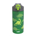Zak Designs 14 Oz Kids Water Bottle Stainless Steel Vacuum Insulated for Cold Drinks Indoor Outdoor, Dino Camo