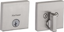 Kwikset Downtown Low Profile Square Contemporary Deadbolt Featuring Smartkey in Satin Nickel (Clear Pack)