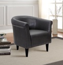 Mainstays Faux Leather Bucket Accent Chair, Carbon Gray