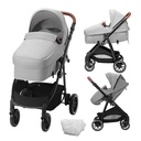 SKYSHALO 2 in 1 Convertible Baby Stroller, Foldable Infant Newborn Bassinet Pram, Unisex Travel Stroller for Newborn Baby, Light Grey