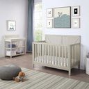 Changing Table with Water-Resistant Change Pad and Safety Strap, INCLAKE Multi Storage Nursery Changing Table for Infants or Babies-Gray