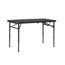 Mainstays 40"L X 20"W Plastic Adjustable Height Fold-In-Half Folding Table, Rich Black