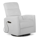 Evolur Reevo Upholstered Faux Leather Seating Glider Swivel, Rocker, Massager, Glider Chair for Modern Nursery, Misty Grey, Tool-Free Assembly, Easy to Clean, Environmentally Conscious Rocker