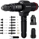 Beaspire Cordless Drill Electric Rivet Gun Adapter, 2-In-1 Rivet Nut Adapter Kit with 7 Metric Mandrels, and 6 Sizes of Rivet Heads, 65Pcs Assorted Rivet Nuts, Carrying Case