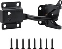 Wellmade Self Locking Gate Latch Automatic Gravity Lever Door Lock for Wooden Fences, Heavy Duty Metal Gates, Vinyl Fence, Secure Pool, Garden Outdoor Gate, Black with Screws