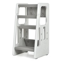 Costway Kids Kitchen Step Stool with Double Safety Rails Toddler Learning Stool Gray