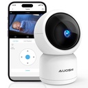 AUOSHI Video Baby Monitor with Camera and Audio, 360-Degree Smart 1080P Wifi Security Indoor Camera with Night Vision