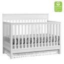 Oxford Baby Castle Hill 4-In-1 Convertible Crib, Barn White, GREENGUARD Gold Certified, Wooden Crib