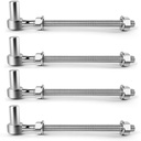 J-Bolt Post Hinge,6" 304 Stainless Steel Hinge Bolts, L-Bolt Gate Hinge with 5/8" Male Pin for Wooden Farm Gate,Fence Door,Metal Fence Post(4Pack)，Silver