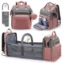 Baby Diaper Bag Backpack with Changing Station, Multifunctional Waterproof Portable Baby Bag for Travel, Pink Color