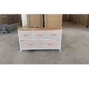 Bigroof Dresser for Closet with 5 Drawers, Wide Chest of Drawers, Fabric Dresser, Storage Organizer Unit with Fabric Bins for Bedroom, Living Room, Hallway, Nursery, Maple
