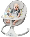 Baby Swing Chair for Infants, Baby Rocker with Dinner Plate, 5 Swing Speeds, Adapter Battery Operated, Indoor Outdoor, Grey