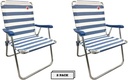 Omnicore Designs New Standard Folding Camp/Lawn Chair (2 Pack) BLUE/WHITE