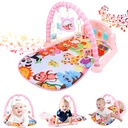 Sixwipe Baby Play Mat, Baby Play Gym Piano with Music & Lights, Thicked Playmats & Floor Gyms for Newborn 0-36 Months, Baby Musical Activity Center with 5 Rattle Toys, Zoo Print
