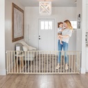 Toddleroo by North States 60"-103" Extra-Wide Swing Baby Safety Gate, Natural Wood