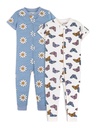 Little Star Organic Baby & Toddler Girls 2Pk Short Sleeve Footless Stretchies, Size 9 Months-5T