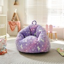 Ulax Furniture Soft Plush Kids Bean Bag Chair, Glow in the Dark Toddler Chair