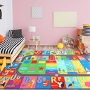 Dwelke Kids Educational Rug, Kids Collection Area Rug for Learning Alphabet, Numbers, Colors, Season and Animal Words, Playmat for Classroom Playroom,4'X6'