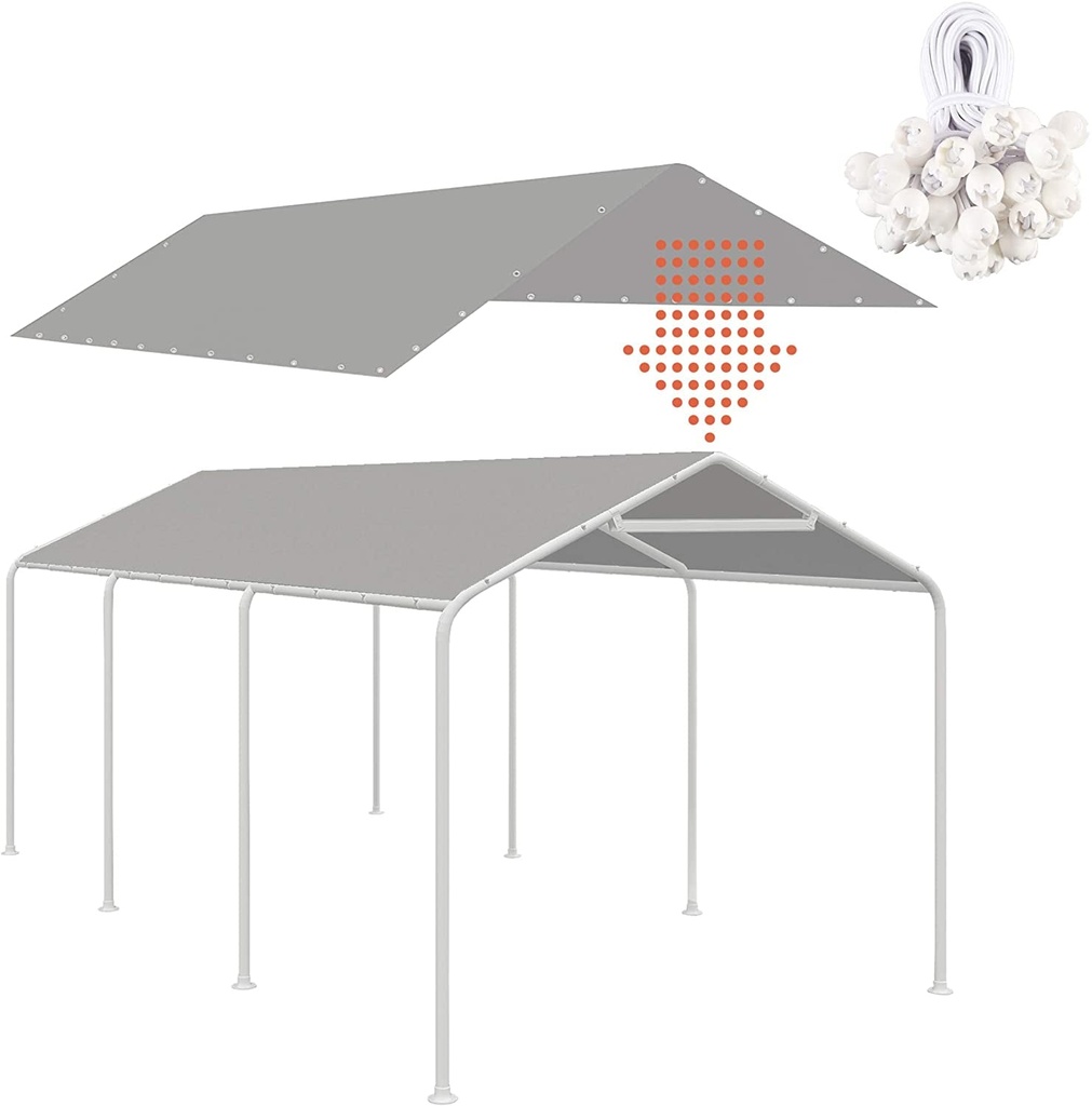 10x20 Ft Carport Canopy Cover - Durable Waterproof Tent