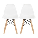 2Xhome - Set of 2 Kids Chairs Toddler Size Plastic Dining Room or Craft Chairs with Natural Wooden Legs, Gray