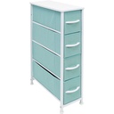 Sorbus Narrow 4-Drawer Dresser: Compact Storage for Children and Adults in Bedrooms, Bathrooms, and Laundry (Aqua)