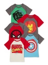 Marvel Comics Toddler Boy 5PK Short Sleeve Tees - Spider-Man, Hulk, Captain America, Iron Man, Sizes 2T-5T