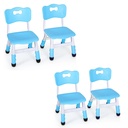LAZY BUDDY Kids Chairs, Height Adjustable Toddler Chair, Max Load 220 Lbs,4-Pack Plastic In/Outdoor Chair for Children Age 2-10, School Home Daycare