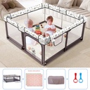 Joypony 50X50 Inch Baby Playpen with Baby Mat - Large Playpen for Babies and Toddlers with Soft Mesh Walls - Kids Activity Center