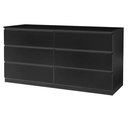 Ubesgoo Modern White 6 Drawer Dresser Bedroom Black Finish