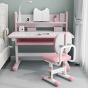 LYHOE Kids Desk and Chair Set Height Adjustable, Ergonomic Children Study Table with Tilt Desktop, School Workstation Functional Writing Desk with Storage Drawers, LED Light, Bookstand