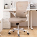 X Xishe Ergonomic Office Chair Mid-Back Home Desk Chair with Lumbar Support Small Mesh PU Leather Computer Chair, Adjustable Armrests Mesh Office Chair, Flip-Up Armrests Home Desk Chair