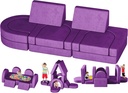 DEYGIA Kids Couch 12PCS, Modular Kids Toddler Play Couch with 2 Triangular Cushions and 4 Arches, Kids Sofa Play Couch for Playroom, Bedroom Modular Foam Couch for Playing, Creativing, Sleeping