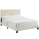 Modway Amira Full Modern Upholstered Polyester Fabric Bed in Beige
