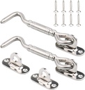 Stainless Steel Cabin Hook, Tiberham Heavy Duty Eye Latch Lock, Swivel Gate Door Shed Catch Window Brace Silent Holder with Mounting Screws, 105 Mm/4.1 Inch, Pack of 2