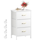 End Table for Bedroom, Nightstand with 3 Drawers, Chests of Drawers, Torage Tower with Fabric Bins, Modern Chest of Drawers, Movable Chest of Drawers, Chest of Drawers for Kid'S Room, Closet, Playroom