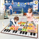 Growsly Baby 26 Letters Kids Piano Carpet Playmat Children Crawling Blanket Educational Music Toy 27.56" X 39.37" for 2-6 Years Old Toddlers Kids