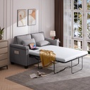 BLAZANT 2 in 1 Sofa Bed Full Size, Spacious Sleeper Couch with Memory Foam Mattress, Mid-Century Modern, Two Seat Loveseat Sleeper Sofa for Living Room, Gray