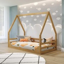 P'Kolino Casita Kids Twin Floor Bed - Solid Wood, FSC Certified - Twin Floor Bed - Natural