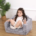 STAHMFOVER Play Couch Sofa for Kids Glow in the Dark 2 in 1 Convertible Sofa to Lounger Flip Open Chair Sleeper Mini Sofa (Grey)